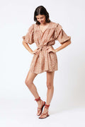 Imp Belted Short Dress - Orange Paisley