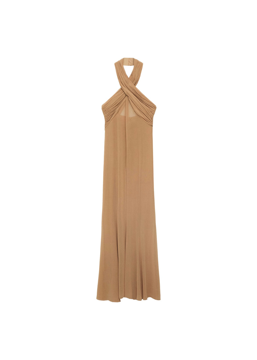 Robe Longue Semi-Transparente Col Croisé