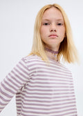 T-Shirt Stripes Violet Clair/Pastel - Fille