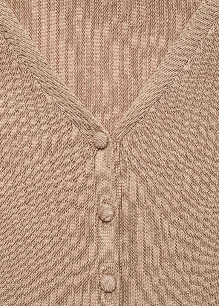 Pullover a costine con scollo a V