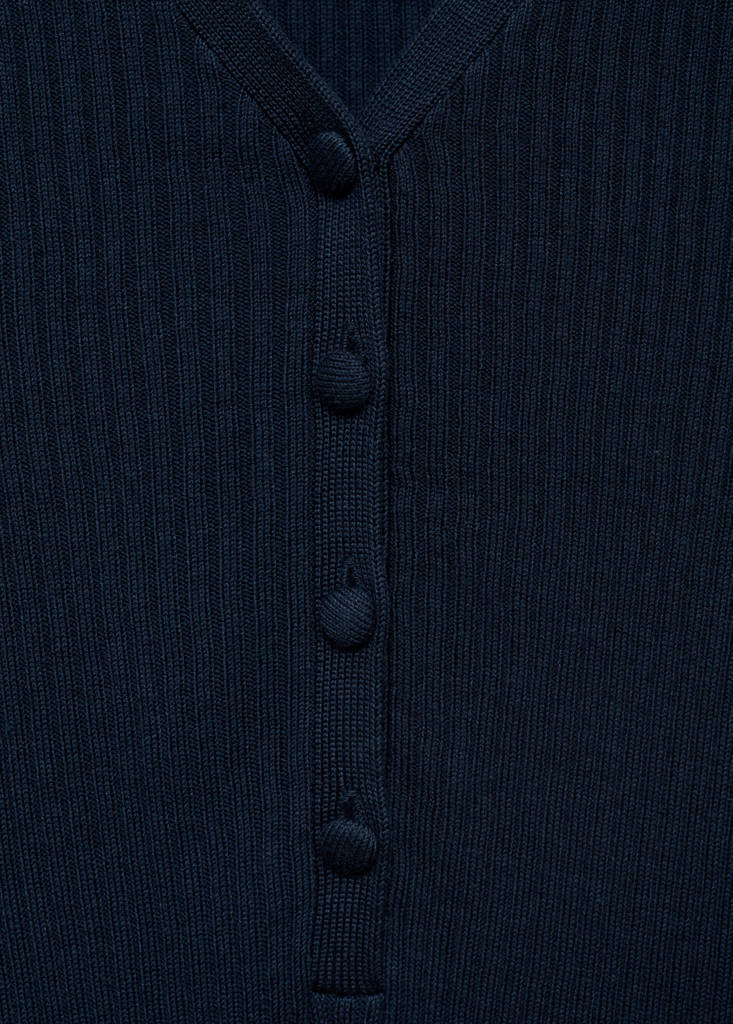 Pullover a Coste con Scollo a V