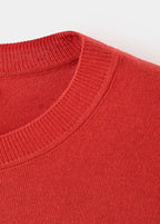 Finstrikket pullover med rund hals