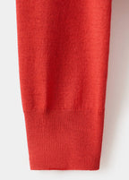 Finstrikket pullover med rund hals