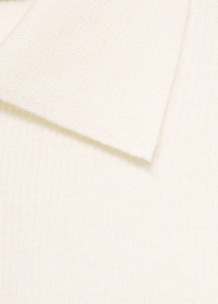 Pullover in Maglia a Coste con Collo Polo