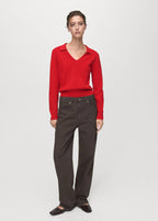 Pullover In Maglia Fine Con Scollo A V