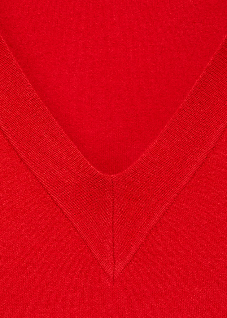 Pullover In Maglia Fine Con Scollo A V