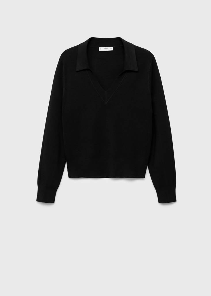 Pullover In Maglia Fine Con Scollo A V