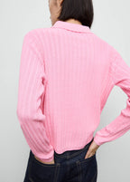 Ribstrikket Pullover Med Polokrave