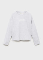 T-Shirt Shop Gris Clair Chiné - Fille