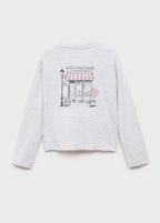 T-Shirt Shop Gris Clair Chiné - Fille