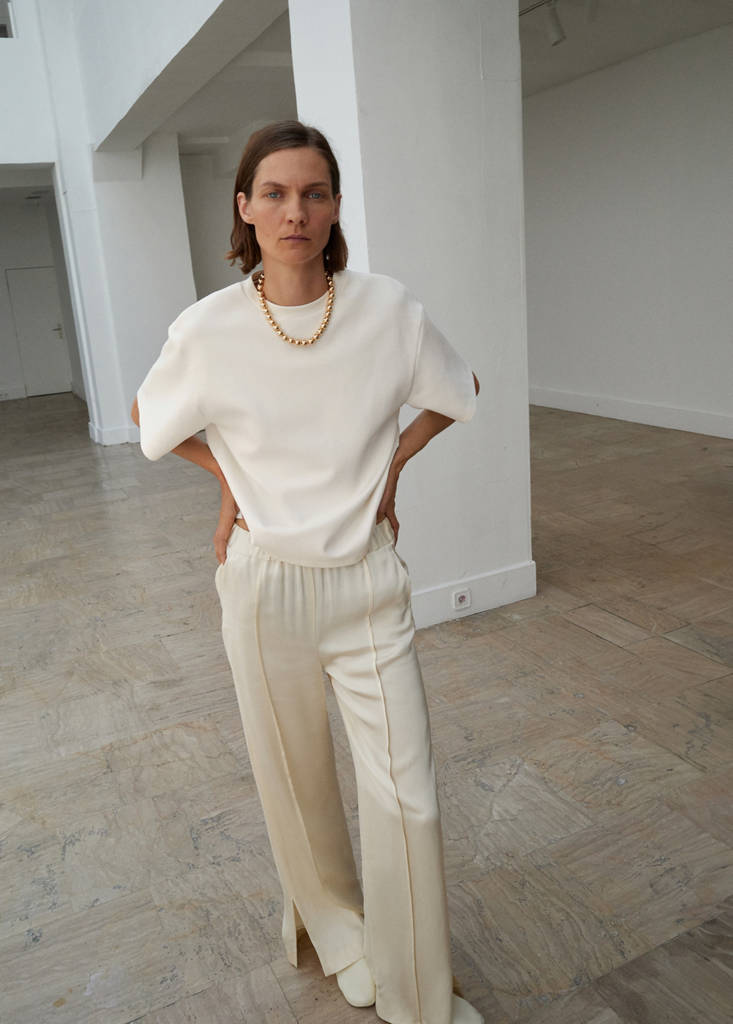 Pantalon Satiné Ouvertures Latérales