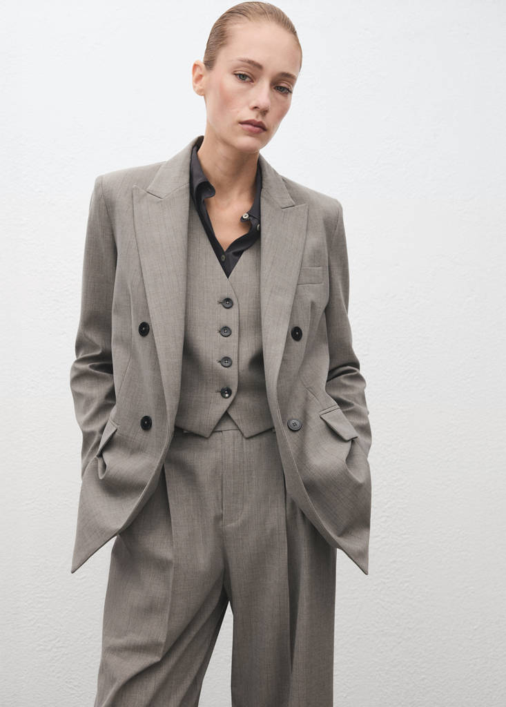 Blazer Da Abito In Misto Lana Doppio Petto