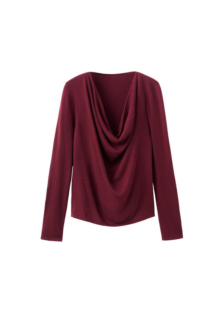 Maglione Scollo Drappeggiato