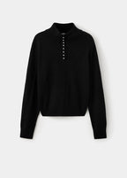 Maglione Collo Lupetto Con Bottoni