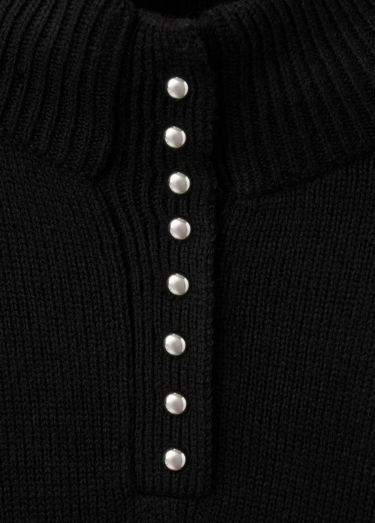 Maglione Collo Lupetto Con Bottoni