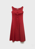 Robe En Lin Mélangé À Boutons