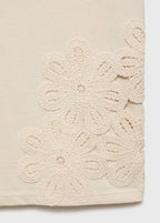 T-Shirt Coton Broderie À Fleur