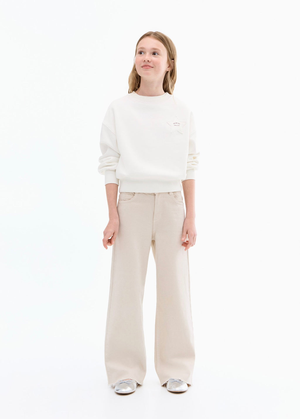 Sweat Patch Blanc Cassé - Fille