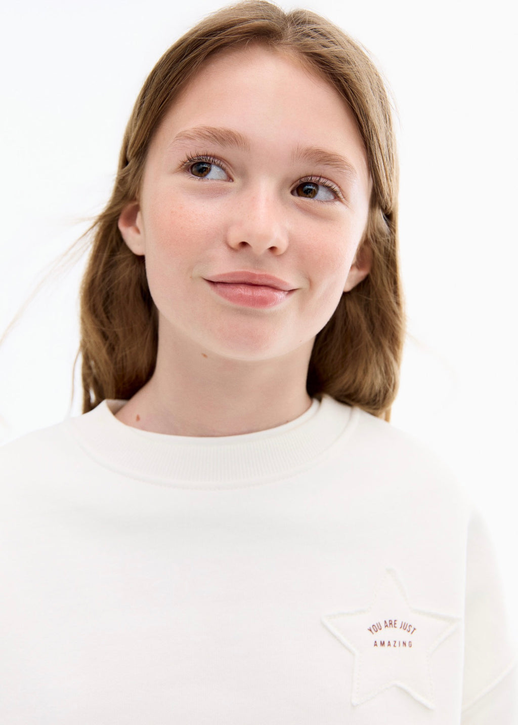 Sweat Patch Blanc Cassé - Fille