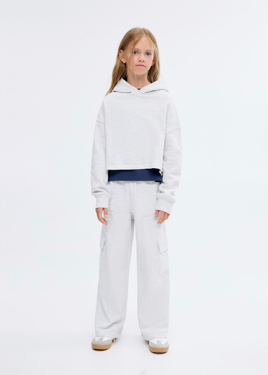 Sweat Fun Gris Clair Chiné - Fille
