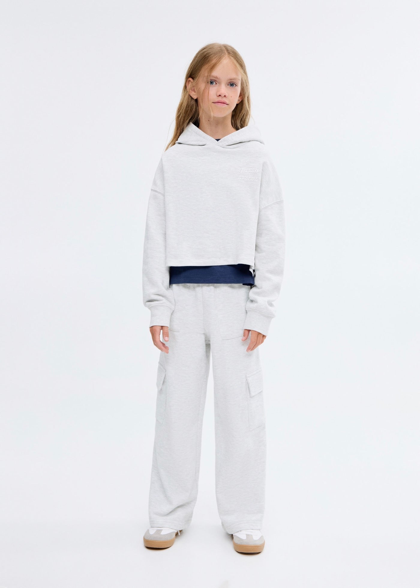 Sweat Fun Gris Clair Chiné - Fille