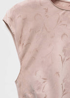 Blomstret Satineret Jacquardkjole