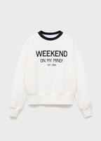 Sweat Weekend Blanc Cassé - Fille