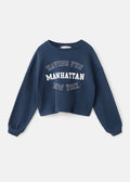 Sweat Waffle Bleu Marine - Fille