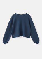 Sweat Waffle Bleu Marine - Fille