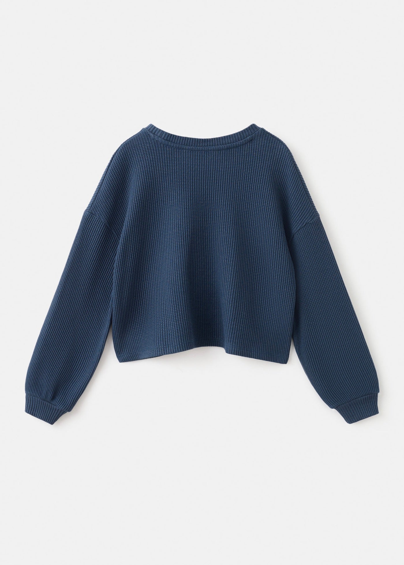 Sweat Waffle Bleu Marine - Fille