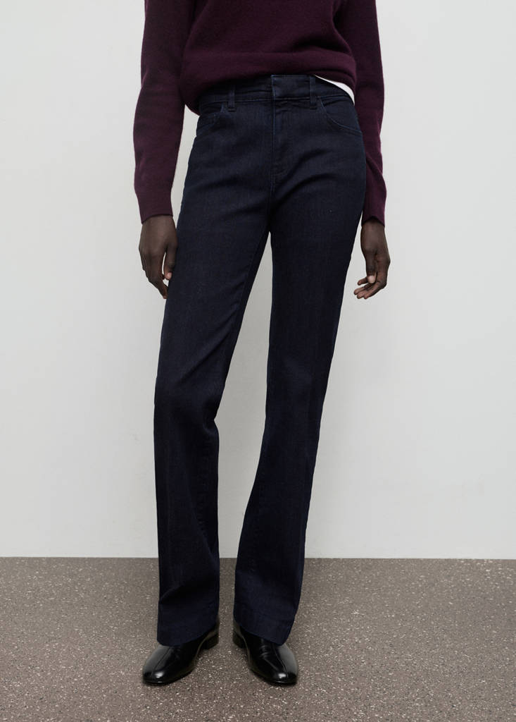 Regular-Rise Flare Jeans Rinse Wash