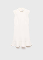 Vestido Con Volantes Y Cuello Chimenea