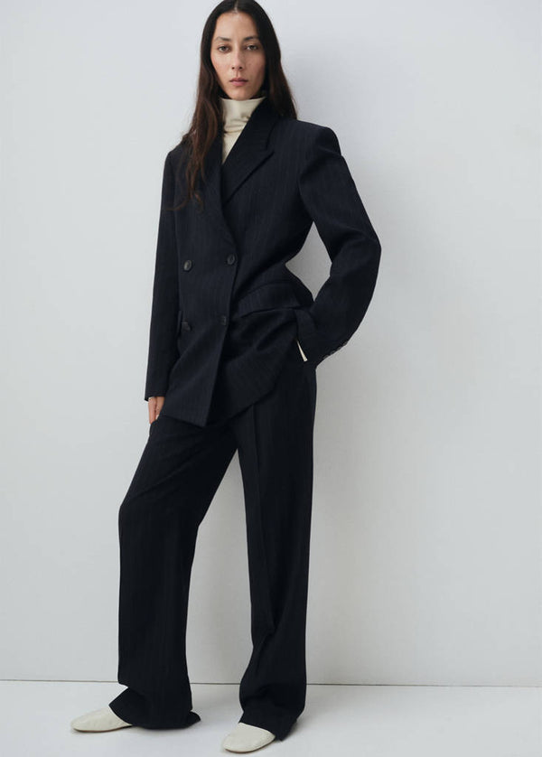 Blazer De Costume À Rayures Tennis Double Boutonnage