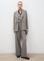 Pantaloni da completo dritti in lana mista