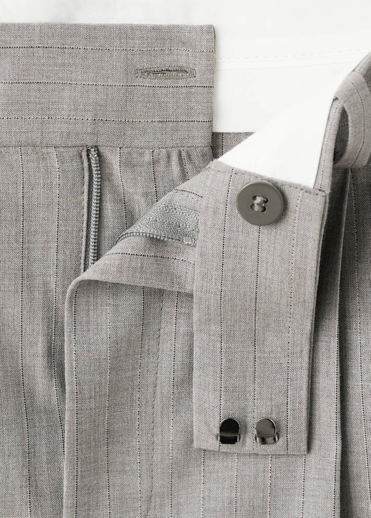 Pantaloni da completo dritti in lana mista