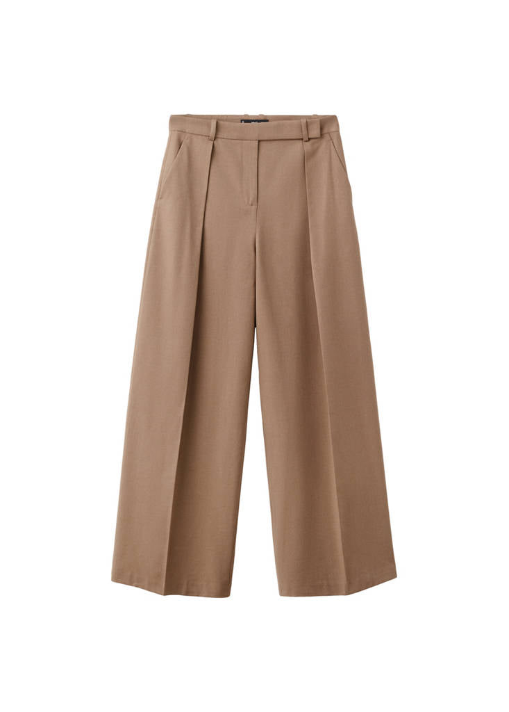 Pantalon Droit Pinces Avec Patte De Boutonnage