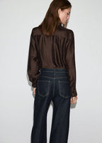Satijnachtige Blouse met Strass