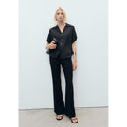 Short-Sleeved Satin Shirt
