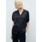 Short-Sleeved Satin Shirt