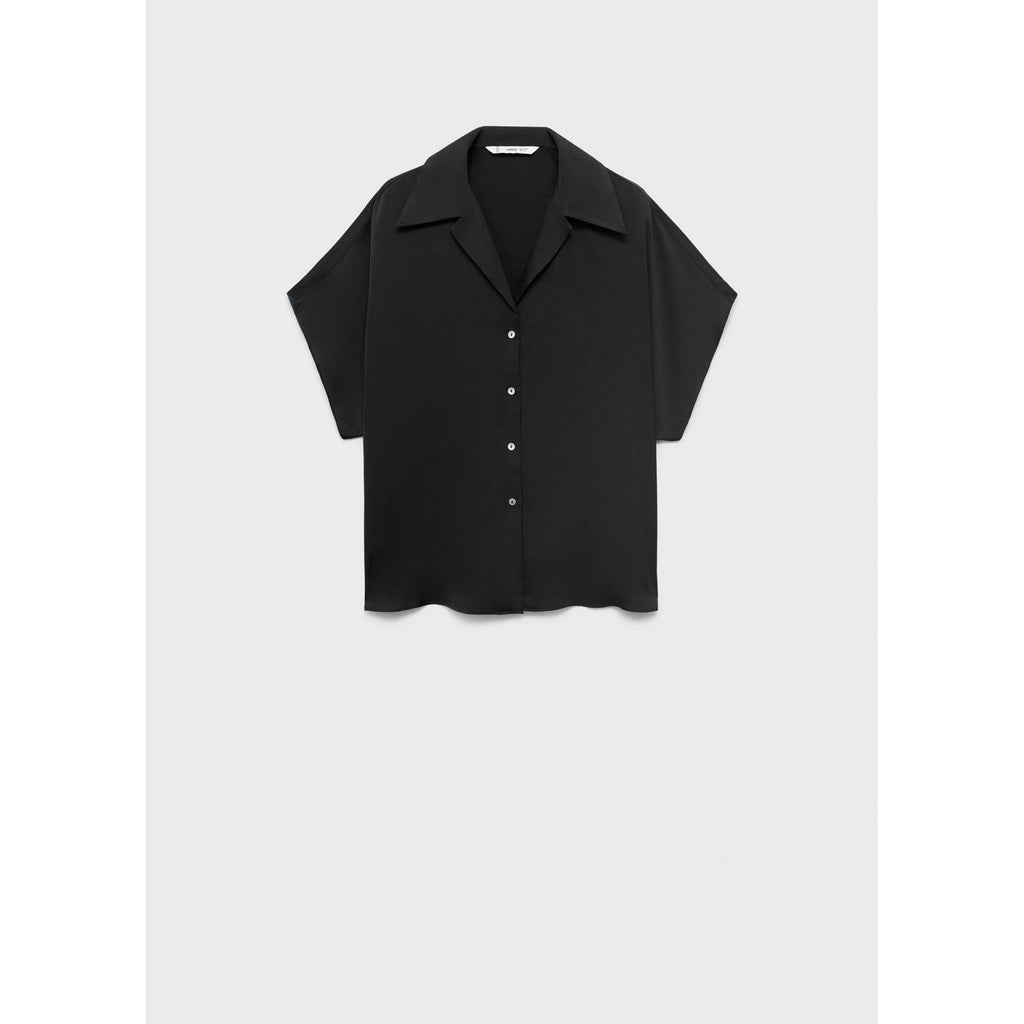 Short-Sleeved Satin Shirt