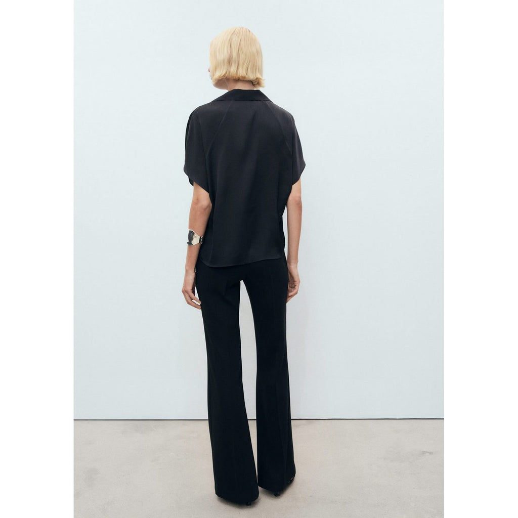 Short-Sleeved Satin Shirt