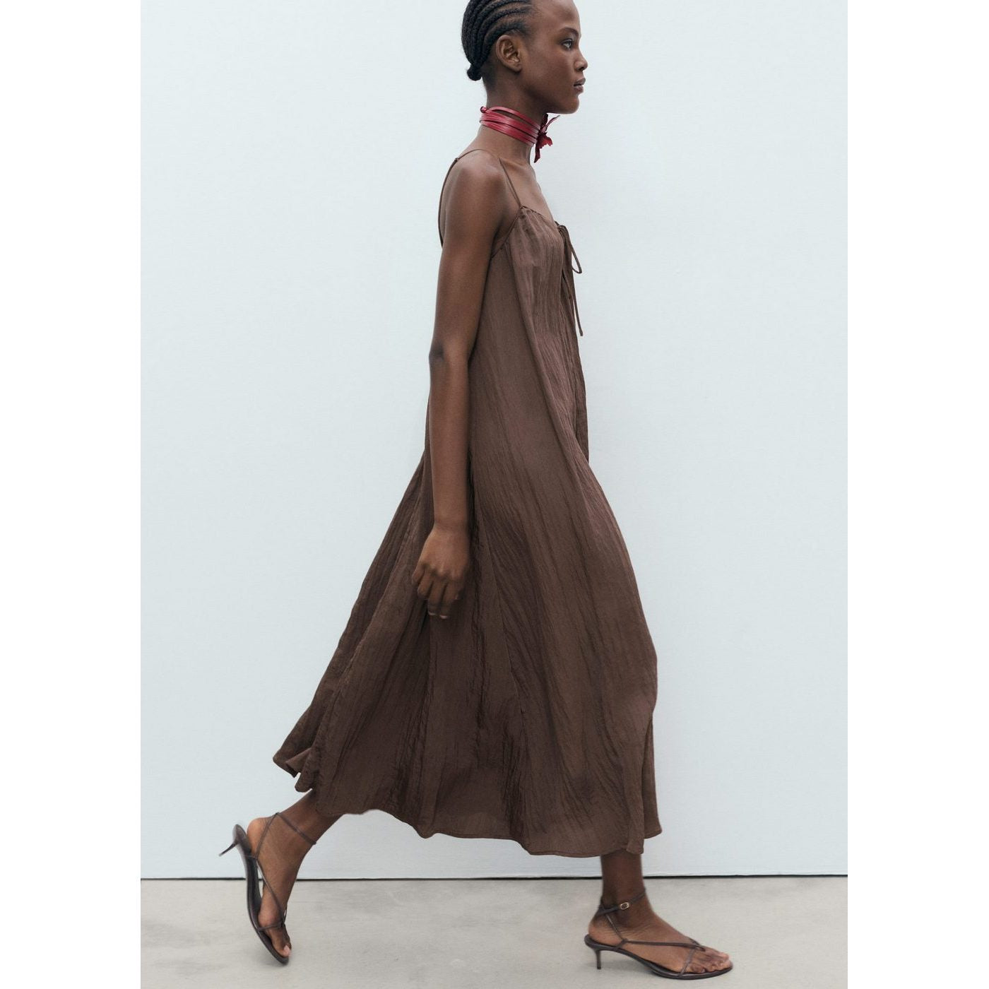 Robe Longue Effet Froissé