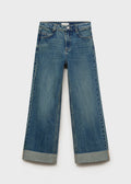 Jean Wide1 Bleu Moyen Vintage - Fille