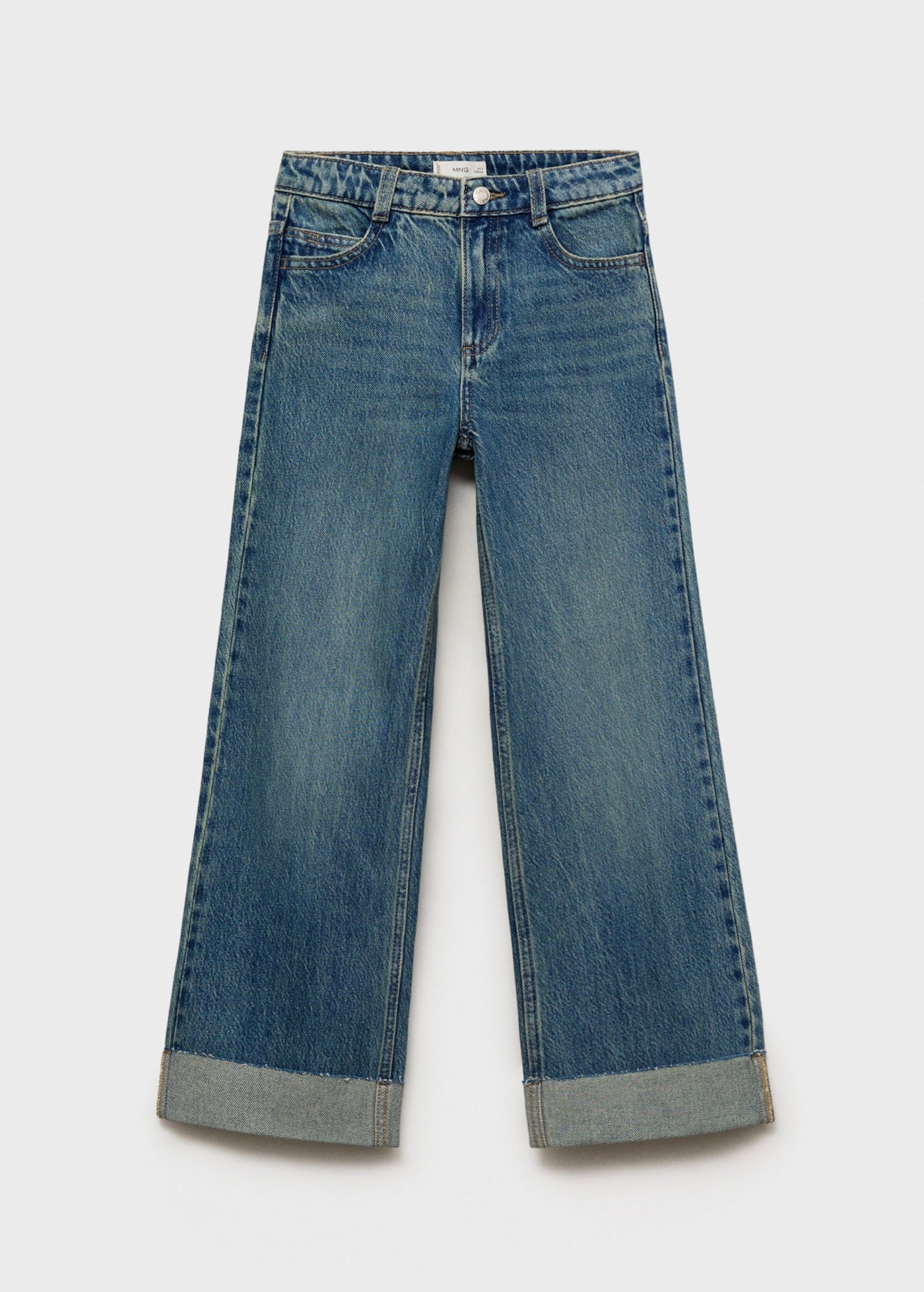 Jean Wide1 Bleu Moyen Vintage - Fille
