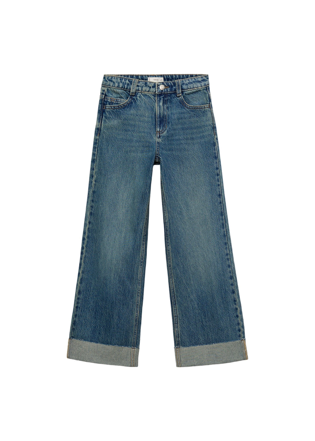 Jean Wide1 Bleu Moyen Vintage - Fille
