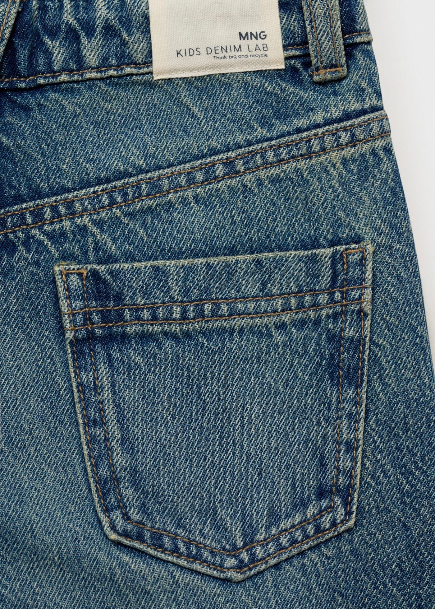 Jean Wide1 Bleu Moyen Vintage - Fille