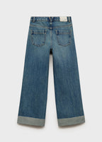Jean Wide1 Bleu Moyen Vintage - Fille