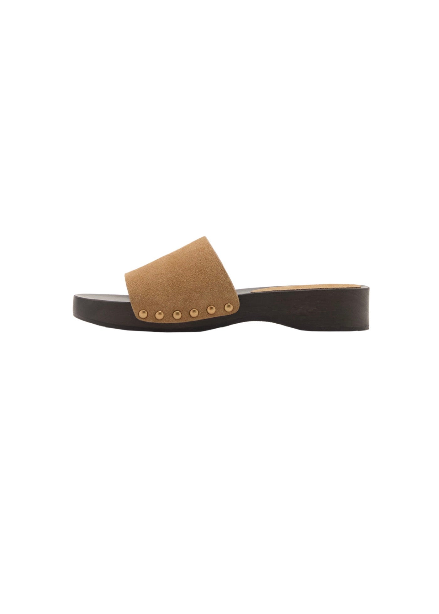 Sandales En Daim Avec Semelle En Bois