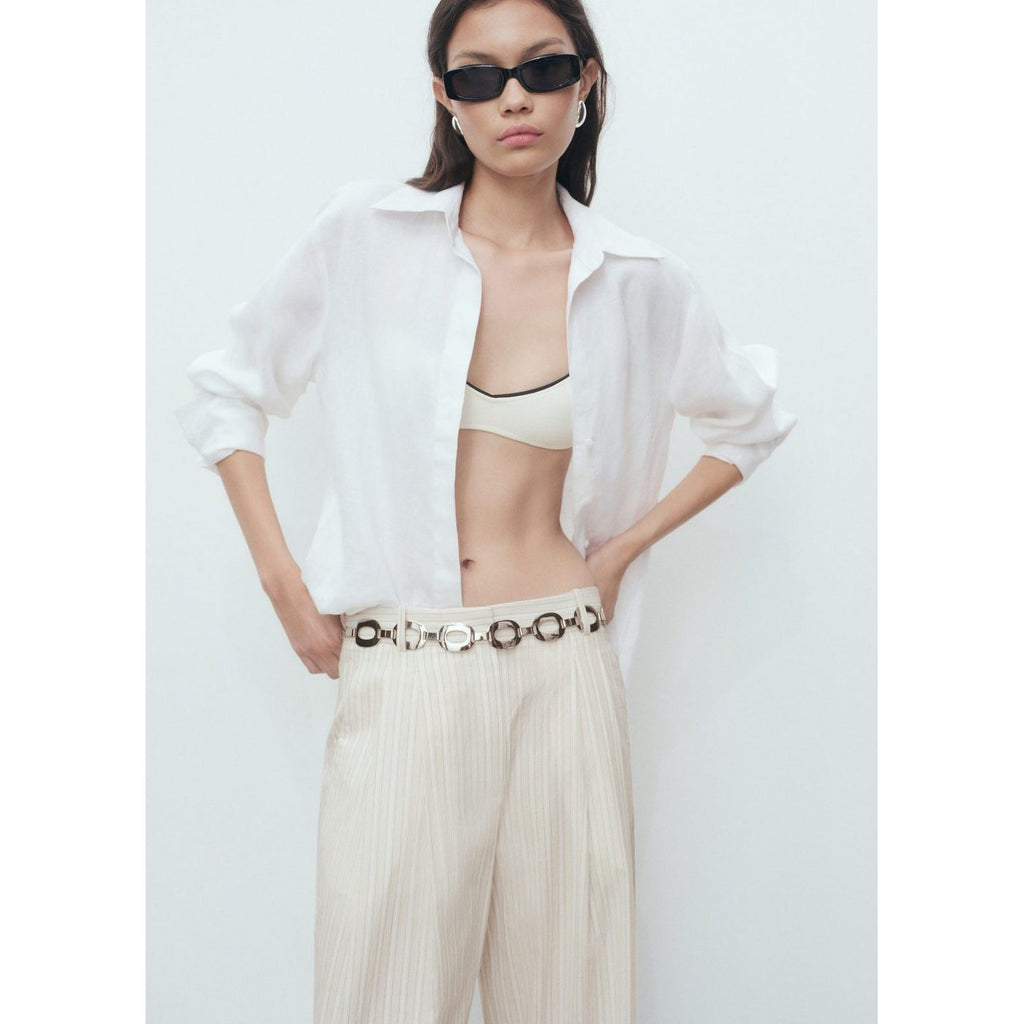 Pantalon Large À Rayures