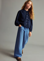 Jean Studs Bleu Marine - Fille